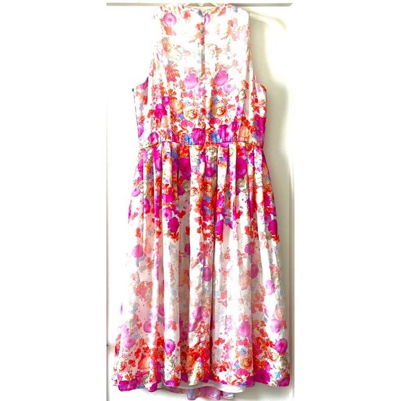 NEW ASOS Midi Floral Pleated Dress - Picture 3 of 5